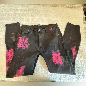 Stylish Black and Pink Women's Jeans